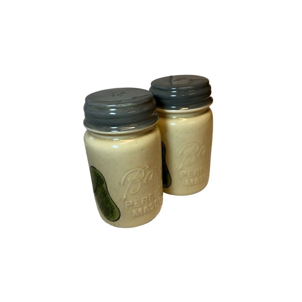 Vintage Hand-Painted Ball Mason Jar Pickle Shakers